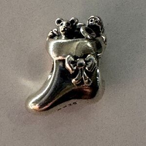 Pandora Christmas Charm Stocking Bow Sterling Silver 925 Holiday Retired